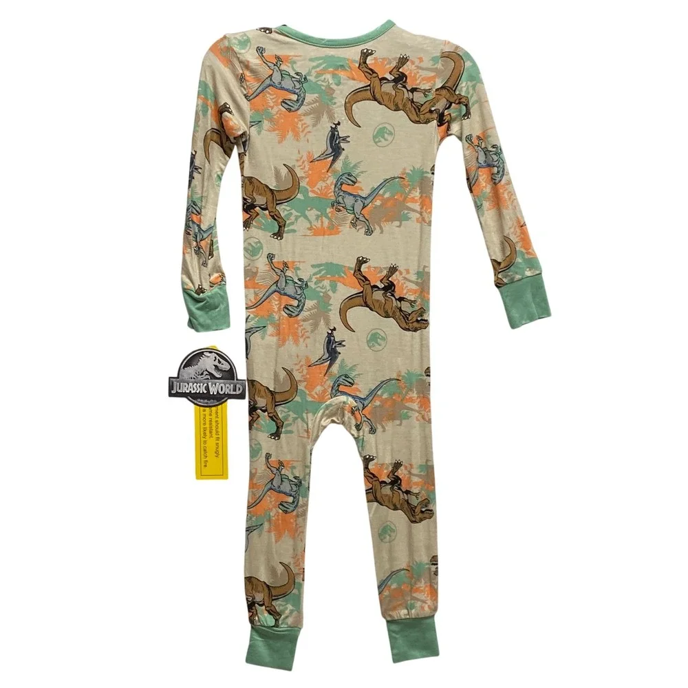 Jurassic World Zip Up Sleepers Toddler ‎ Size 4T NWT